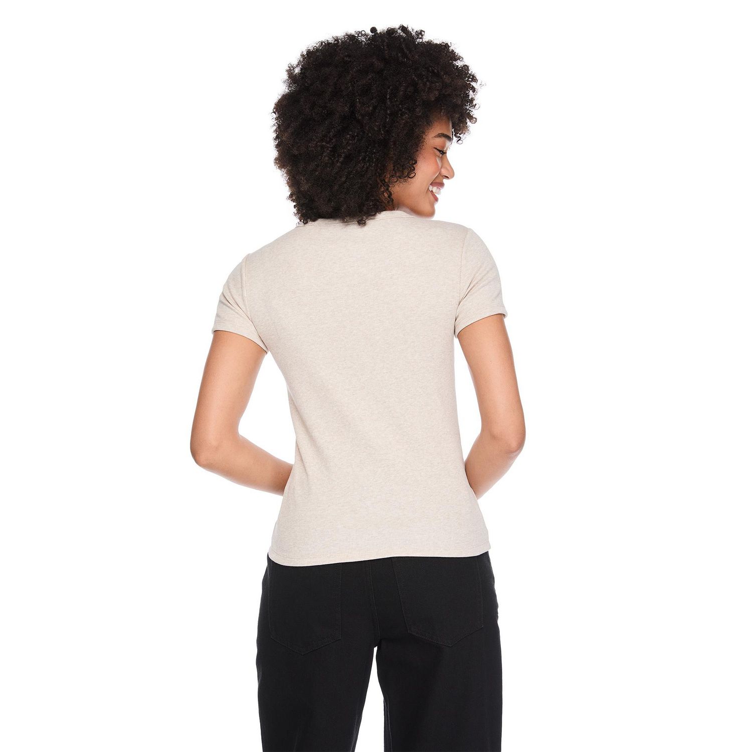 T-shirt côtelé à encolure ras du cou George pour femmes