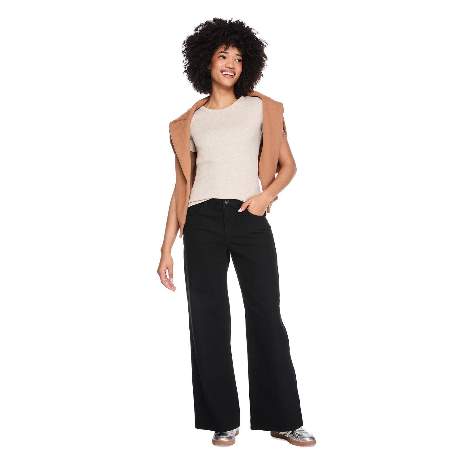 T-shirt côtelé à encolure ras du cou George pour femmes