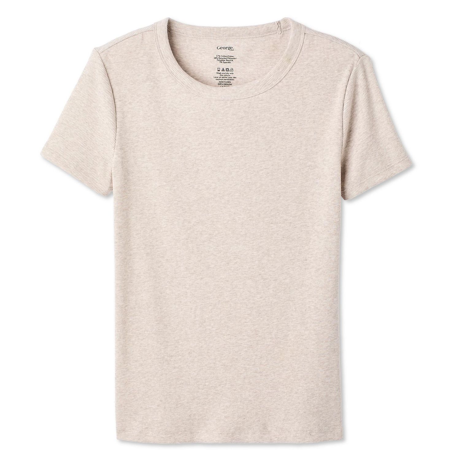 T-shirt côtelé à encolure ras du cou George pour femmes