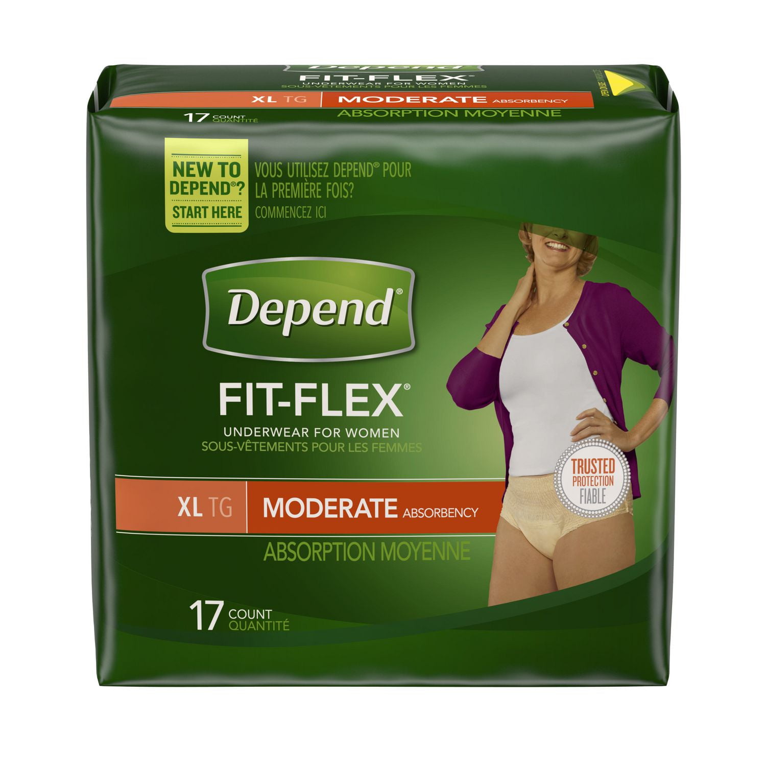 Depend FitFlex Incontinence Underwear for Women, Moderate Absorbency