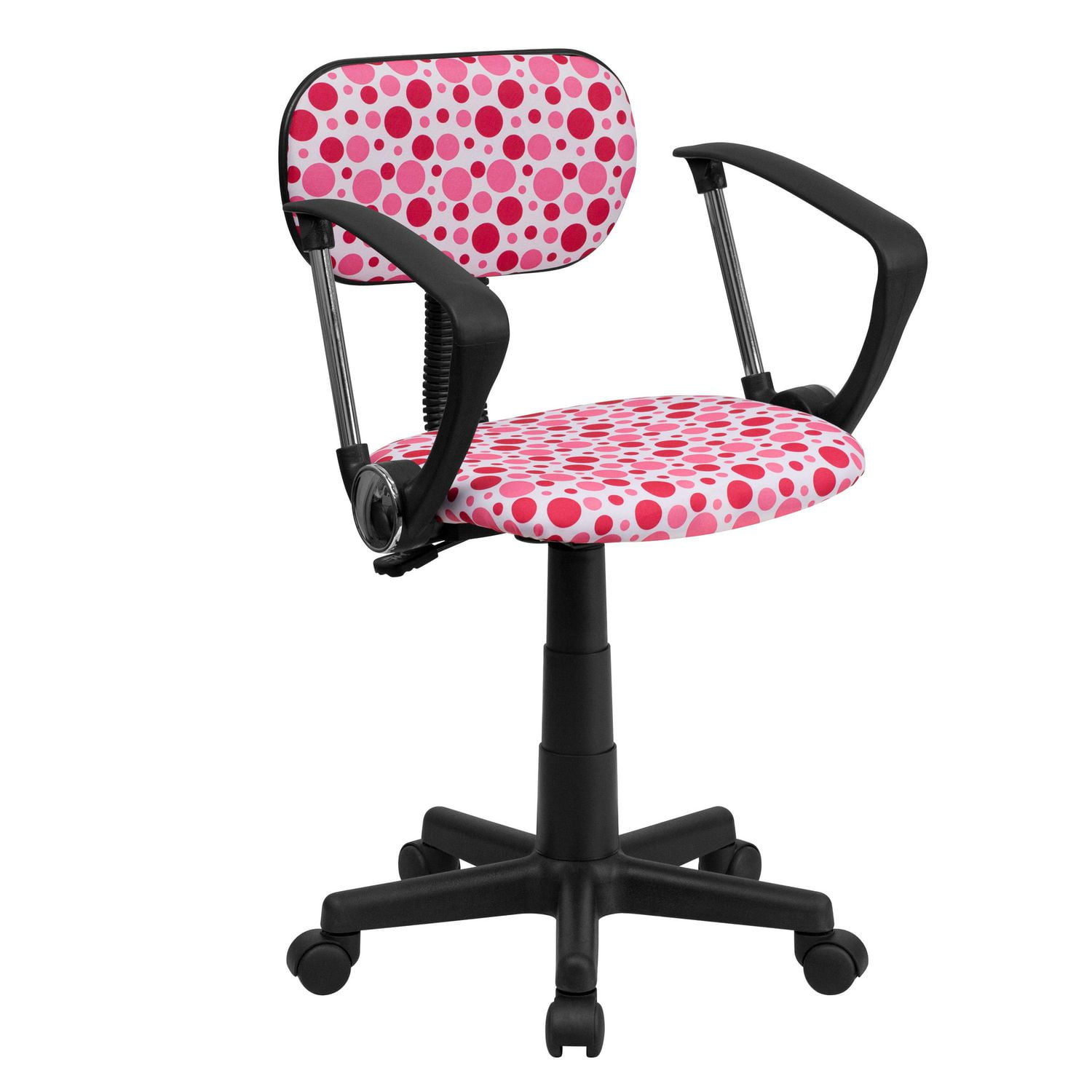 Pink Dot Printed Swivel Task Office Chair with Arms Walmart Canada