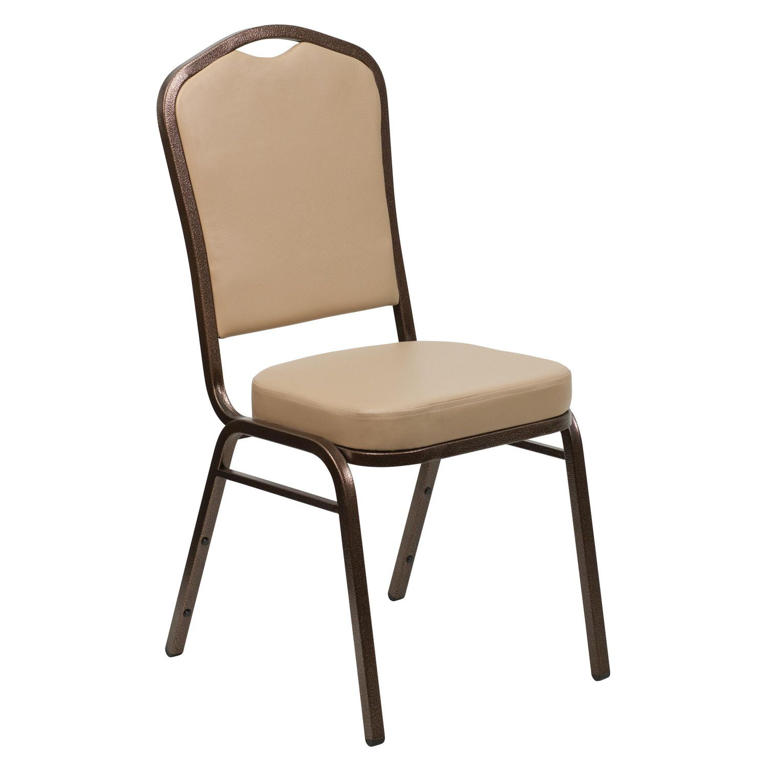 HERCULES Series Crown Back Stacking Banquet Chair in Tan Vinyl Copper Vein Frame Walmart Canada