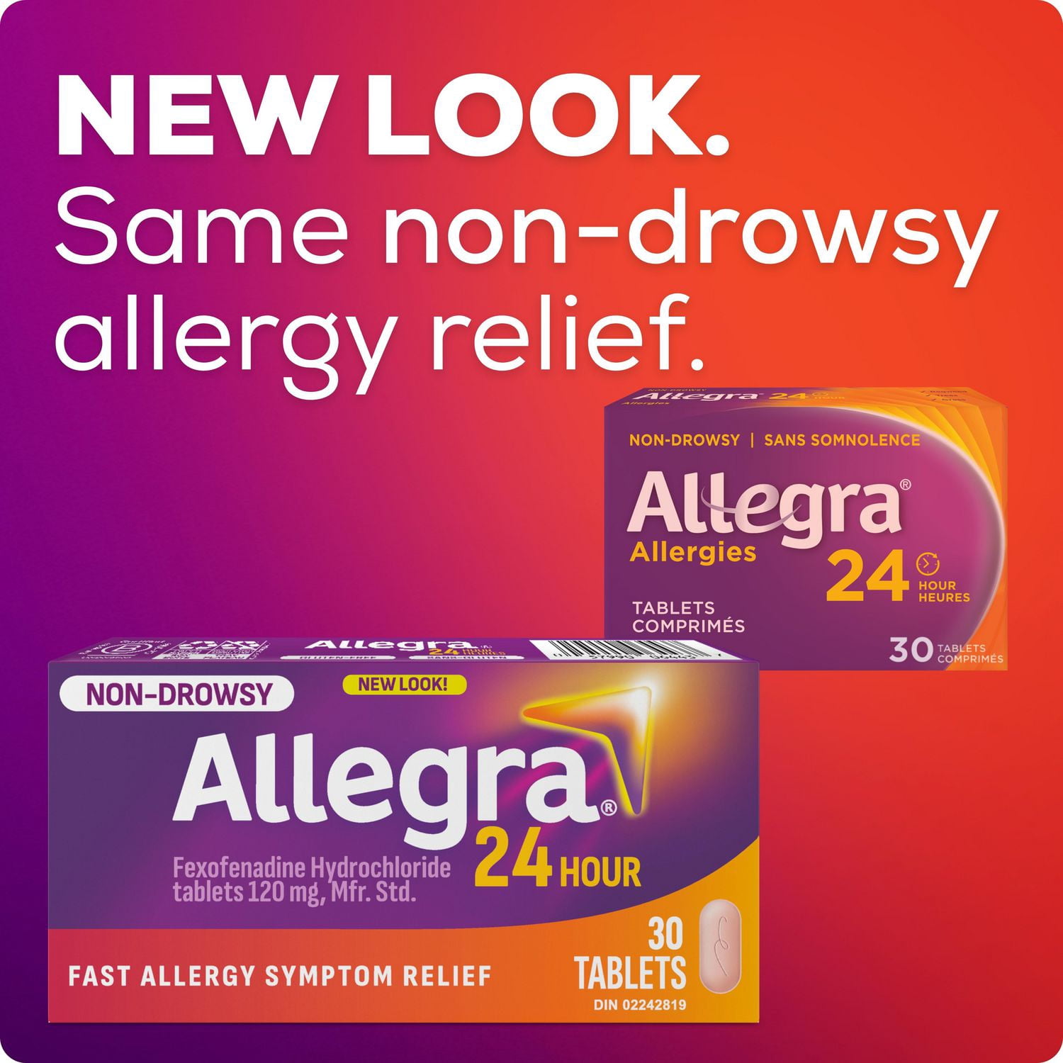Allegra 24 Hour Allergy Medication, Non Drowsy, Fast and Effective Multi-Symptom Allergy Relief Medicine for Sneezing, Watery Eyes and Itchy Throat, Fexofenadine Hydrochloride 120 mg, 30 Tablets, Valu