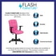 Chaise de travail pivotante en vinyle rose matelassé à dossier mi-hauteur avec appuis-bras – image 4 sur 9