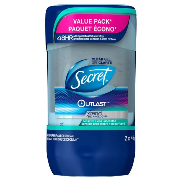 Secret Antisudorifique et déodorant pour femmes Outlast, non parfumé, gel clarté