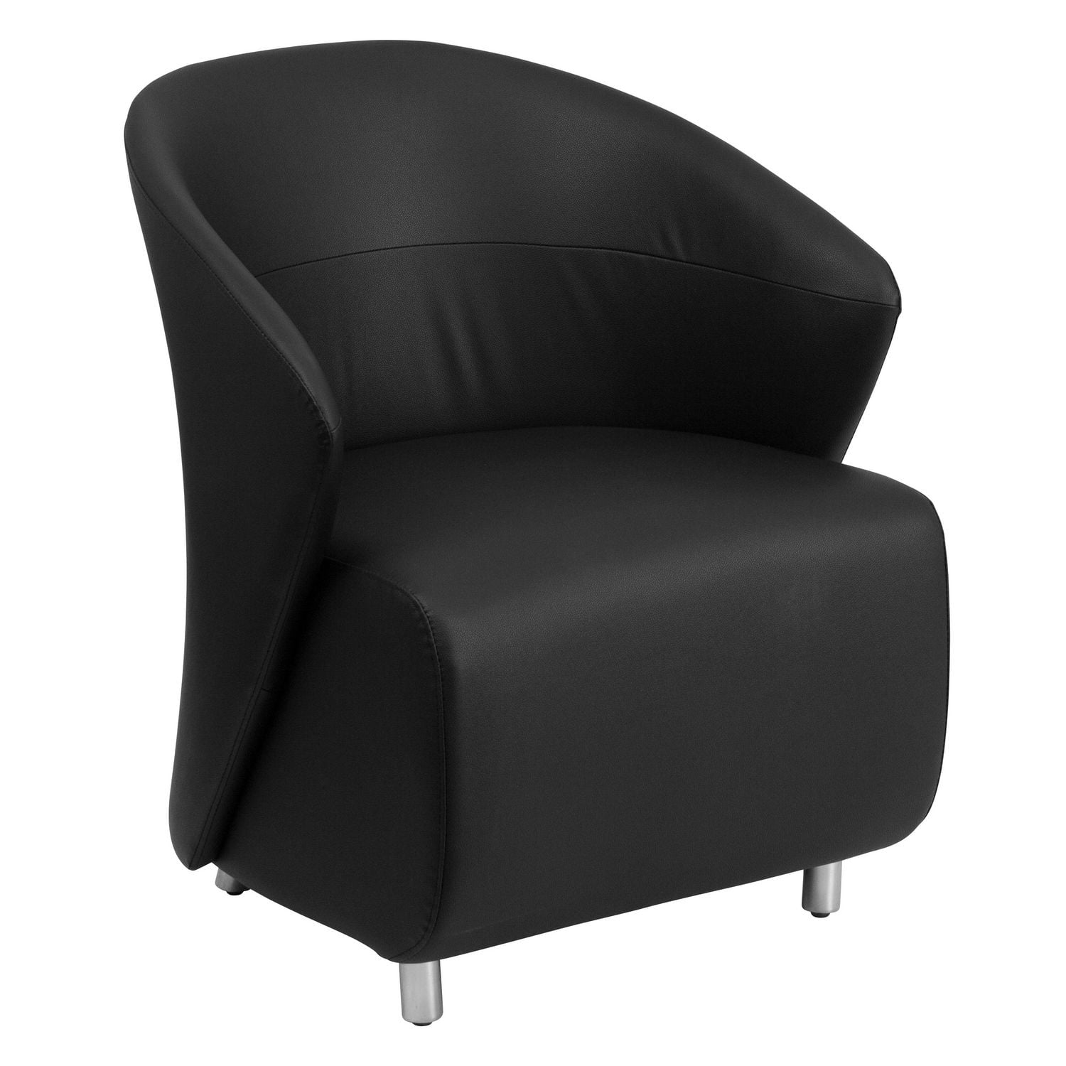 Black Leather Curved Barrel Back Lounge Chair Walmart Canada