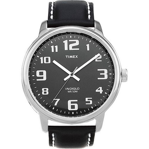 Montre Timex Easy Reader® cadran noir et bracelet noir cuir