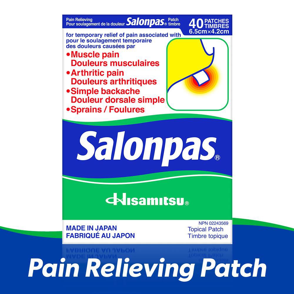 Salonpas Pain Relieving Patch, 40 Patches (6.5 cm x 4.2 cm