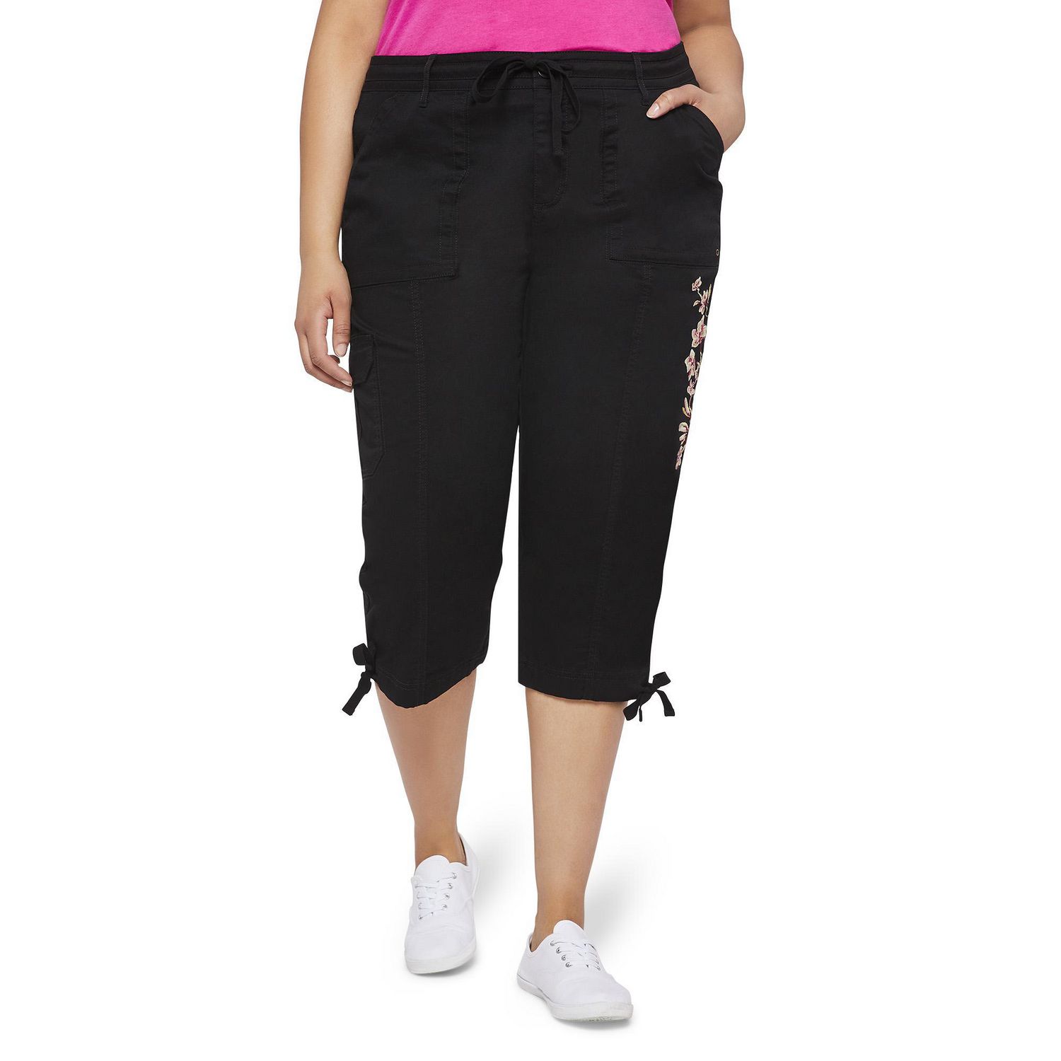 Plus Women's Embroidered Capris Walmart Canada