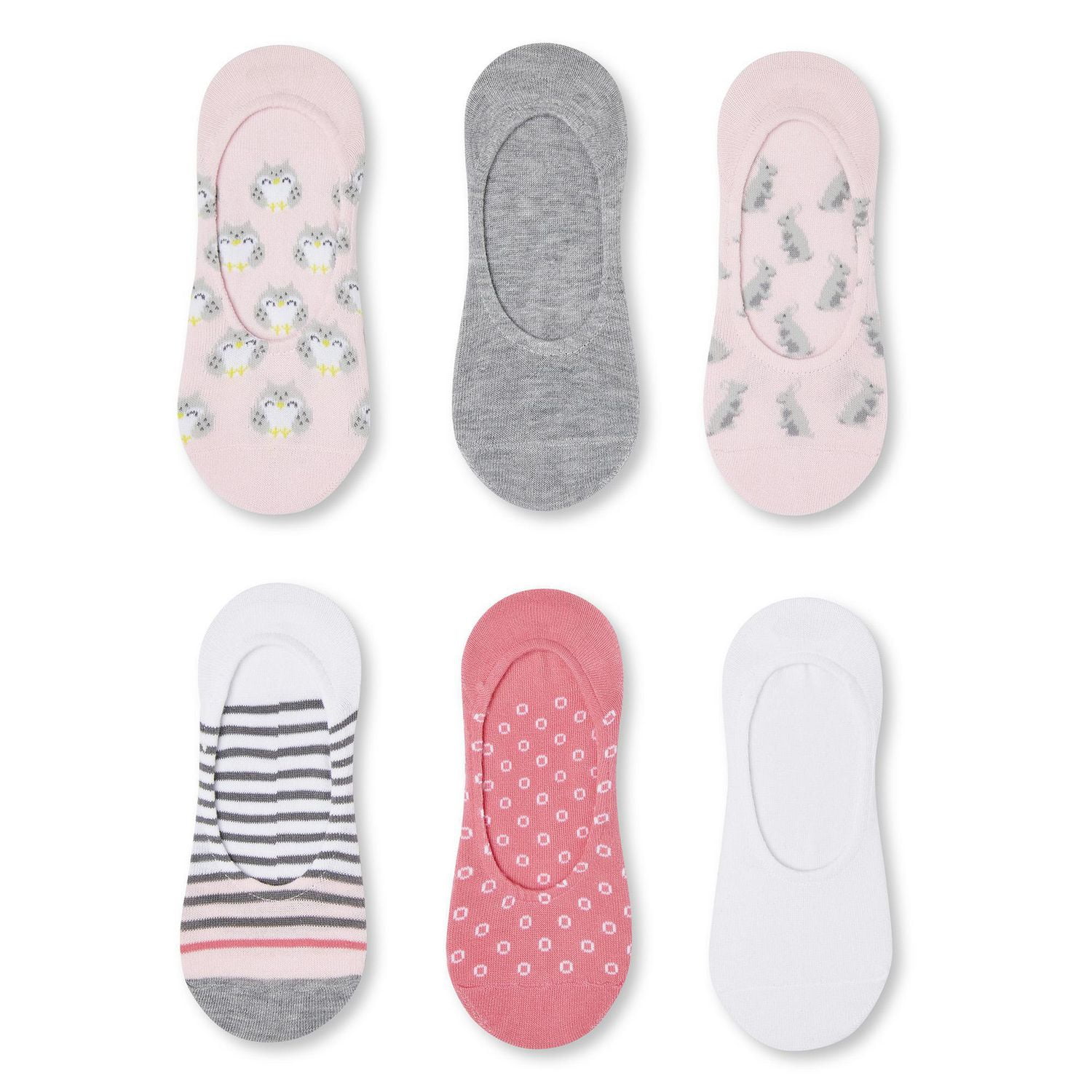Lot de 6 paires de socquettes avec hibou George pour femmes