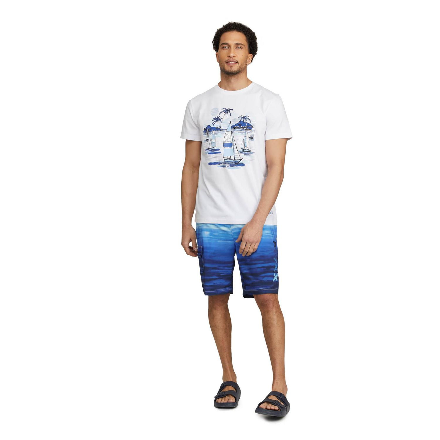 Mexx Men's Gradient Print Board Shorts