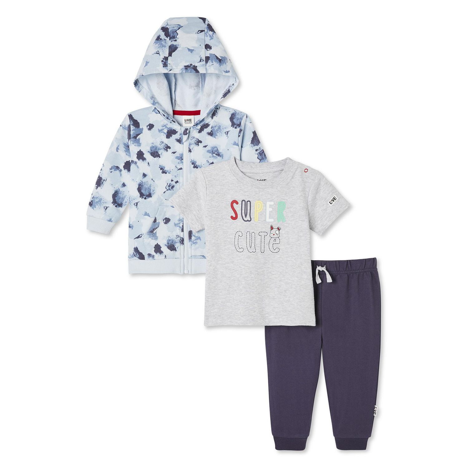 LOVE Ellen DeGeneres Baby Boys' Hoodie 3-Piece Set