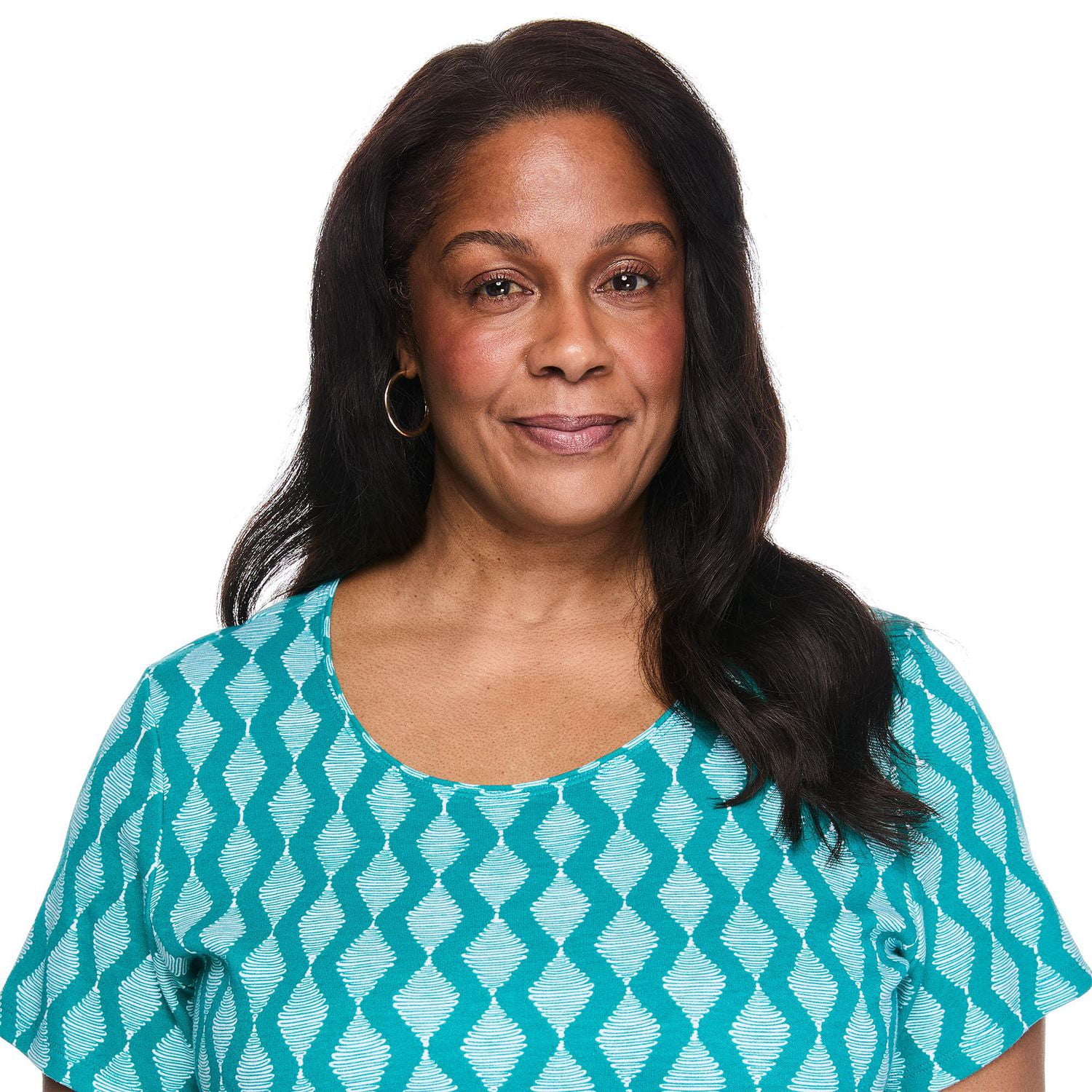 Karen Scott Women's Plus Scoop-Neck Printed T-Shirt