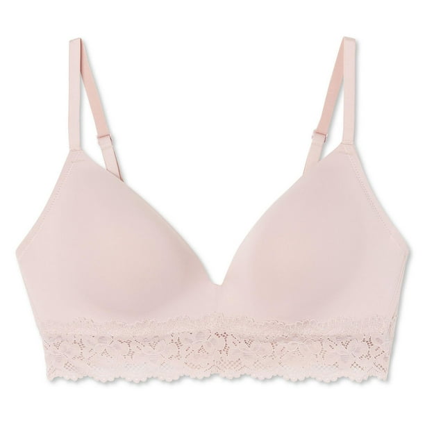 George Women's Wireless Microfibre and Lace Bra, Sizes 34A-38D