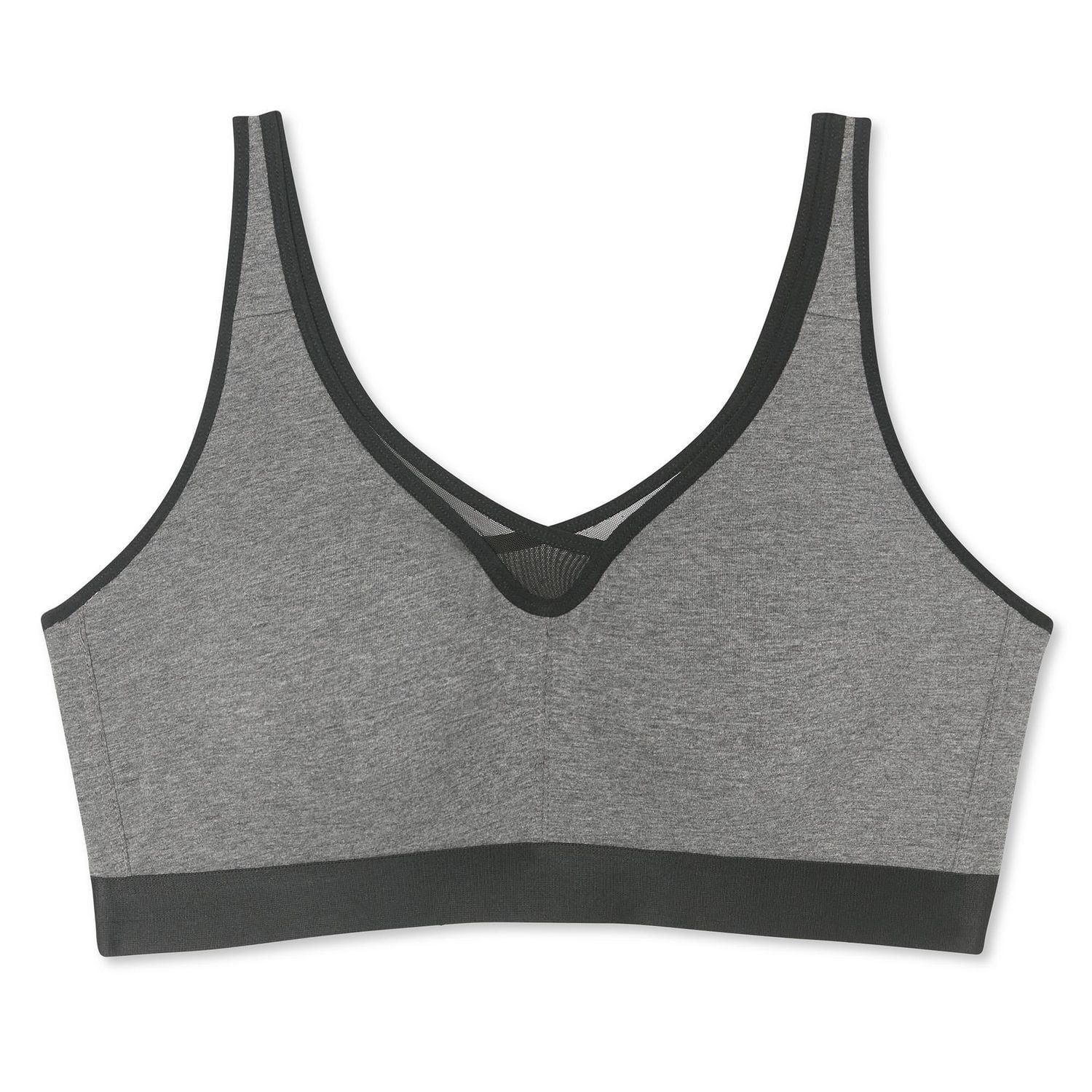 Flow Y Wrap Front High Neck Bra (8, Black) paired with Brown Earth