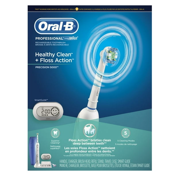Brosse à dents électrique rechargeable Precision 5000 Healthy Clean + FlossActionMC Professional d'Oral-B