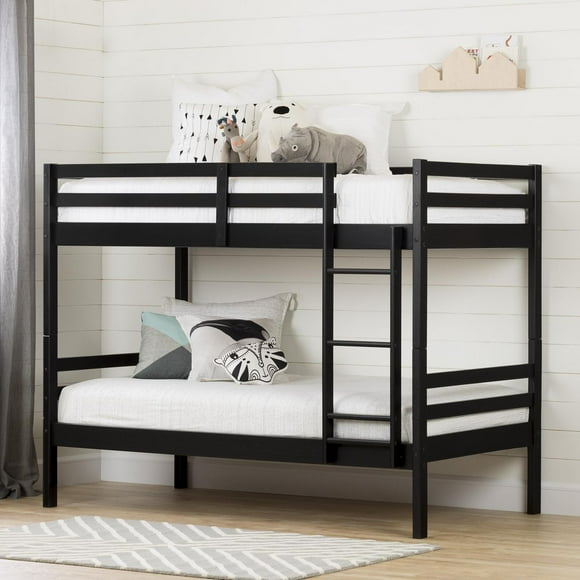 South Shore, Fakto collection, Solid Wood Twin Bunk Beds Matte Black