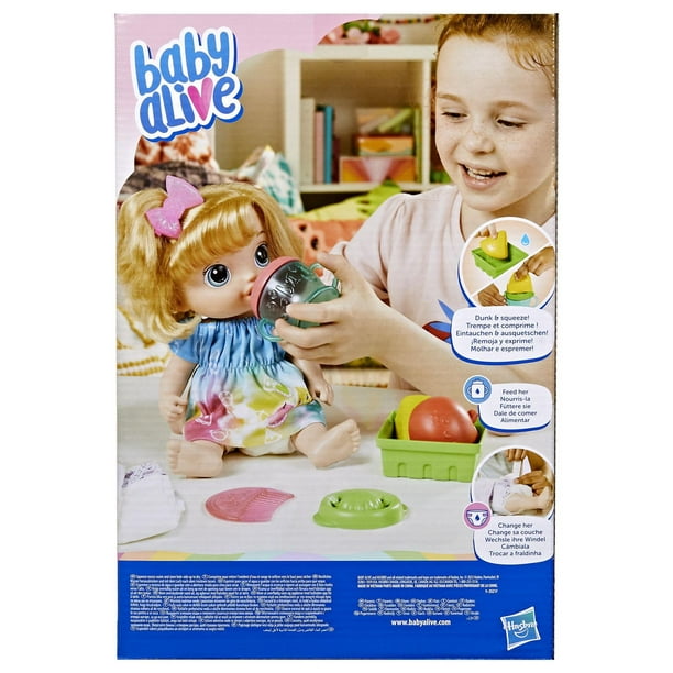 Baby Alive Fruity Sips Doll, Apple, Pretend Juicer Baby Doll Set