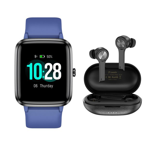 Bundle 205L Smart Watch with Heart Rate Monitor & T13 True