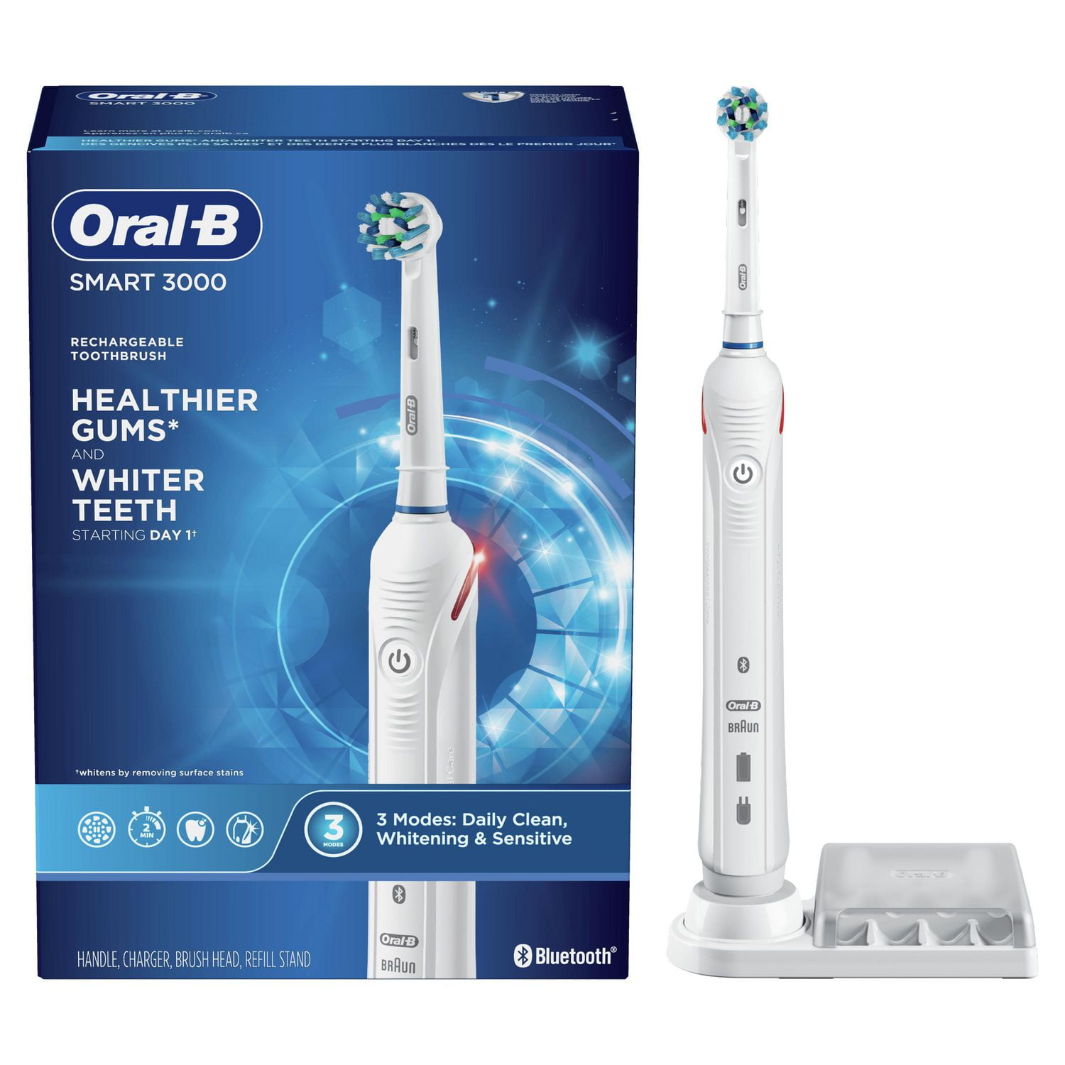 Oral-B Smart 3000 Rechargeable Toothbrush, 1 Electric Toothbrush