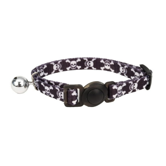 Pet Attire Collier de Sécurité pour Chat Breakaway Crânes Noirs