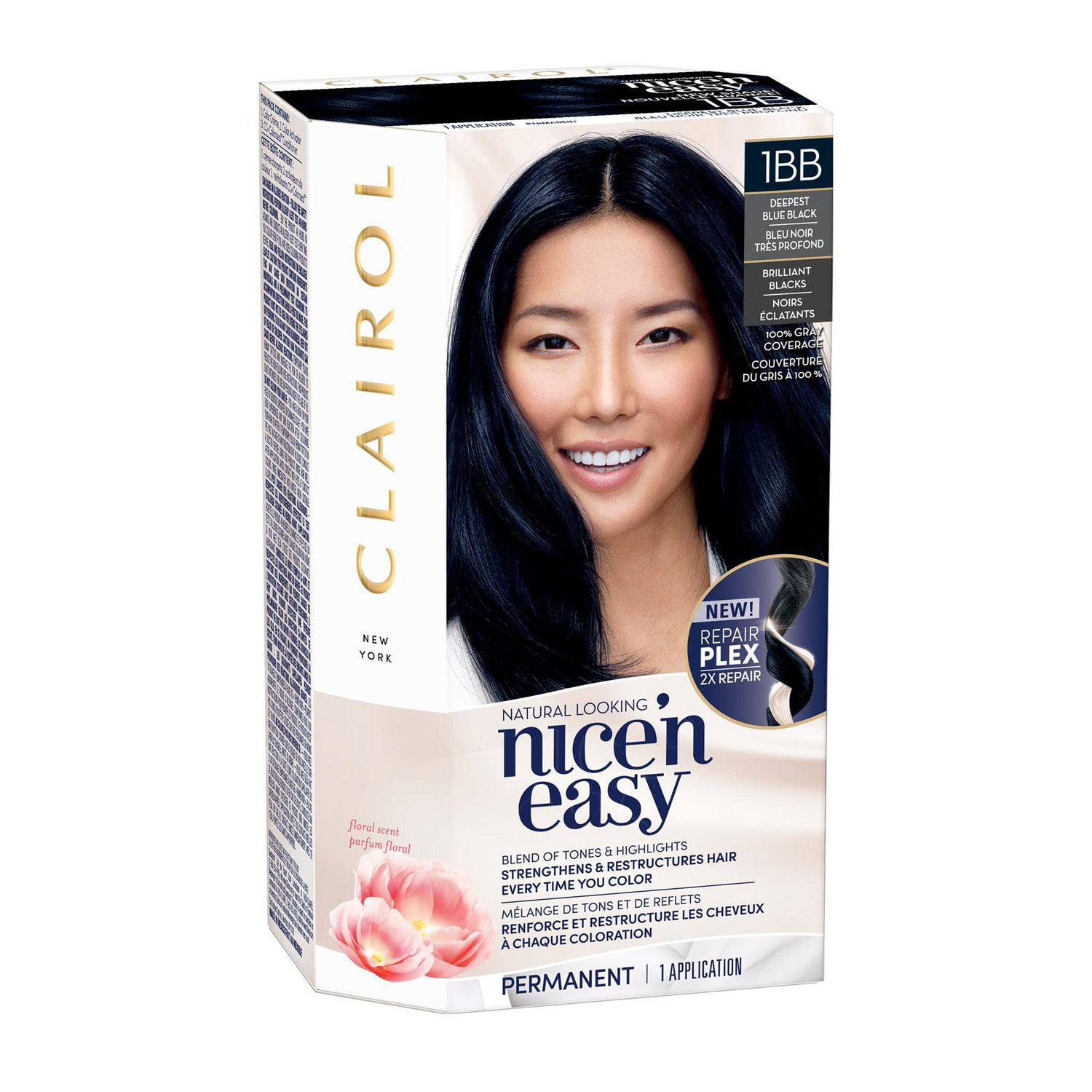 Clairol Nice'n Easy Permanent Crème Hair Color, Hair Dye, 100 Gray