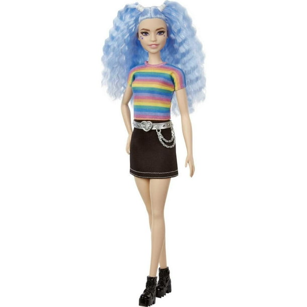 Barbie Fashionistas Doll #170 with Long Blue Crimped Hair, Star