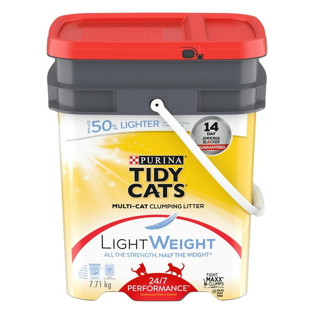 Tidy Cats Poids Plume 24/7 Performance Multichat, Litière Agglomérante pour Chats 7,71 kg 7,71 kg