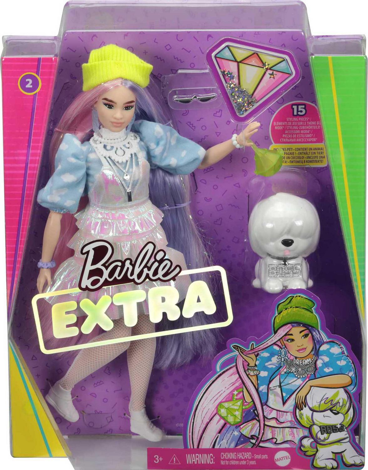 Barbie Extra Doll in Shimmery Look with Pet Puppy - Walmart.ca