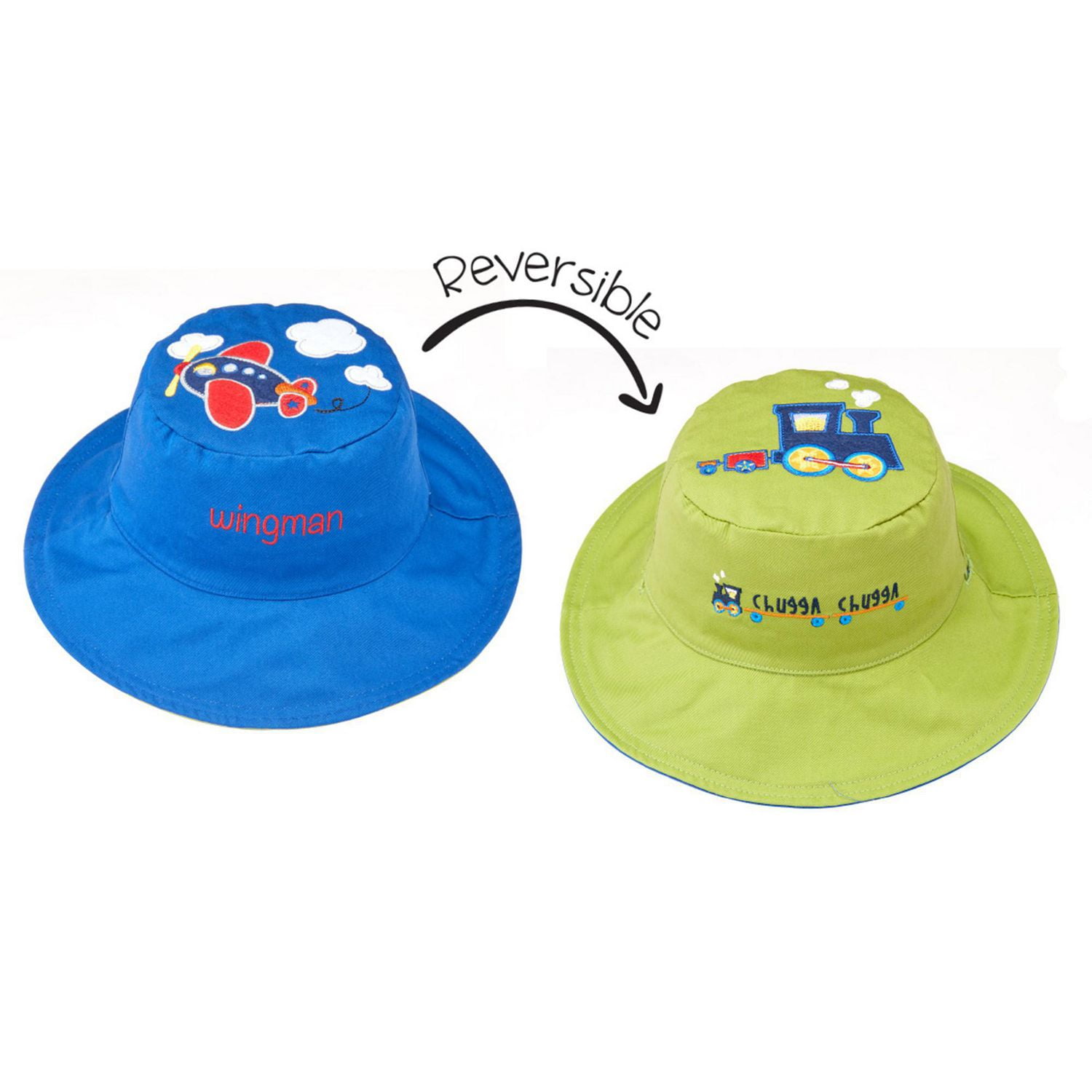 Polar fleece child/'s reversible hat with velcro chin closure