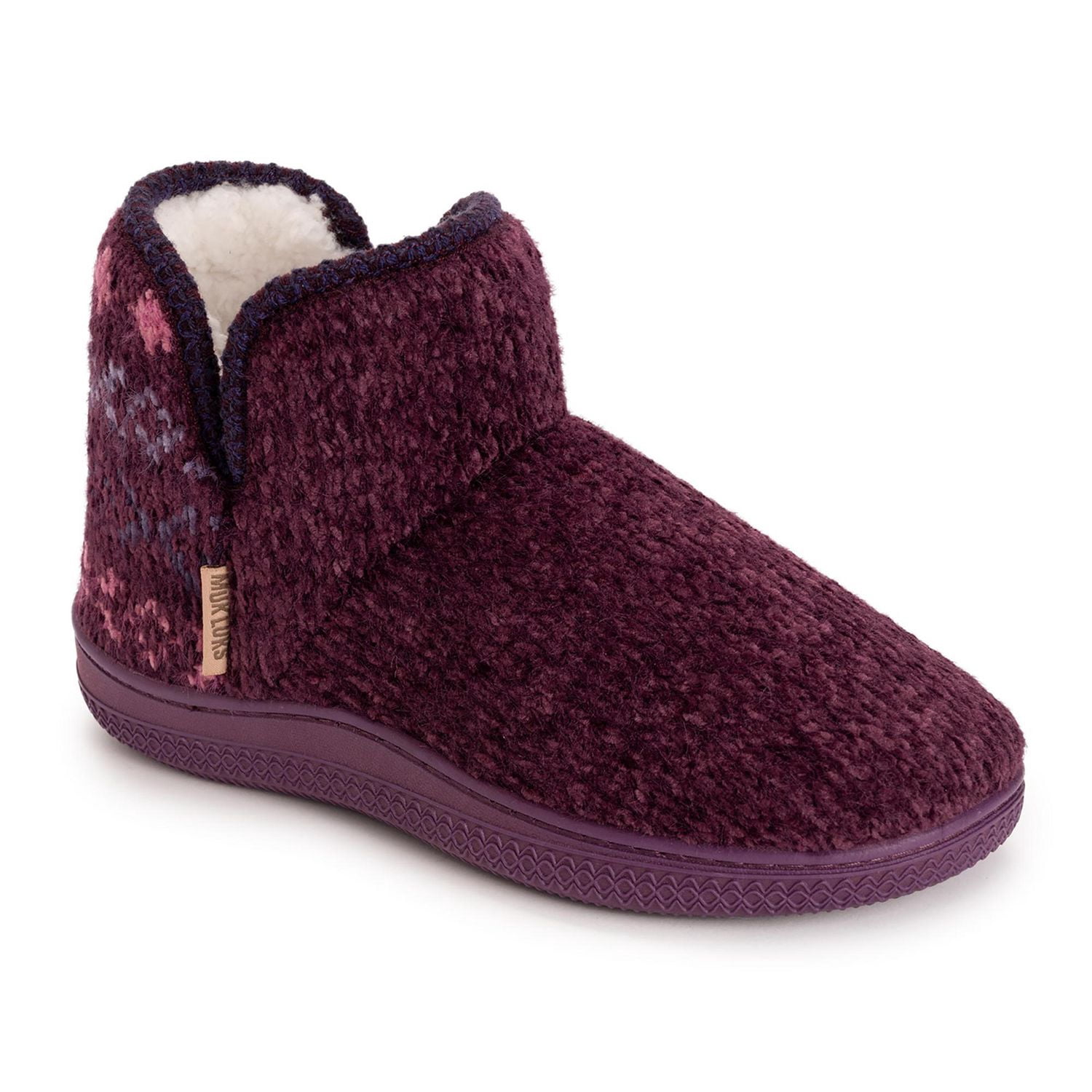 MUK LUKS Ladies Bootie Slippers Grey, Sizes 5-10