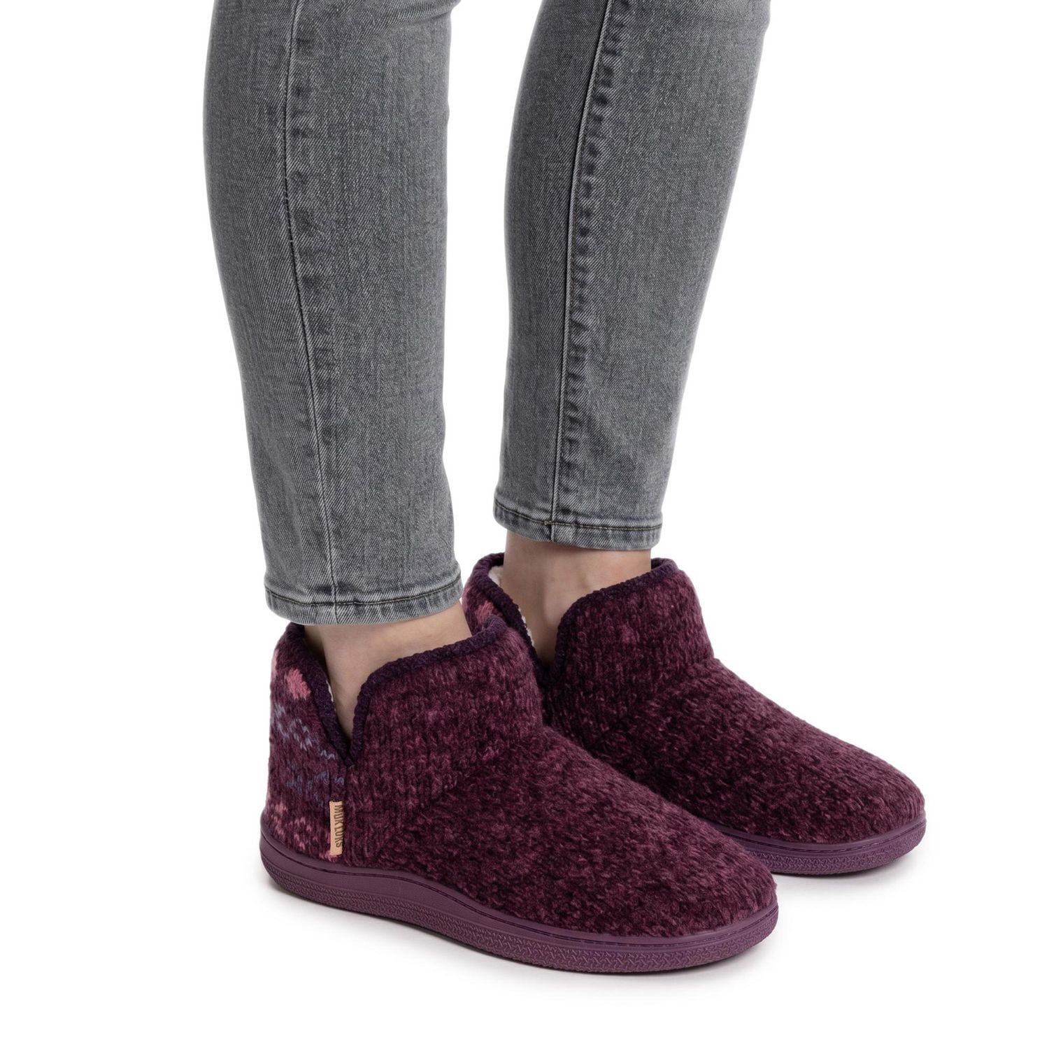 MUK LUKS Ladies Bootie Slippers Grey, Sizes 5-10