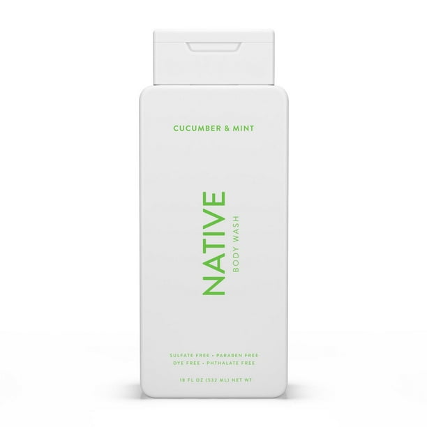 Native Natural Body Wash, Cucumber & Mint, Sulfate Free, Paraben Free 