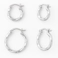 thumbnail image 1 of SPC Silver Plated Duo Twist Click Hoops, 1 of 1