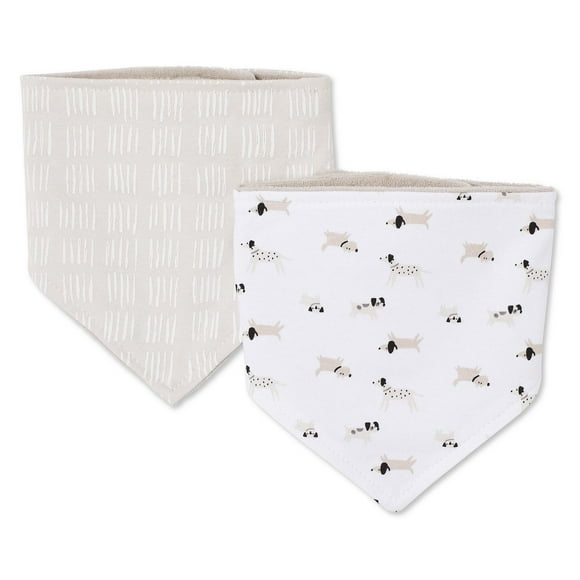 George Baby 2-Pack Bandana Bibs, Puppies