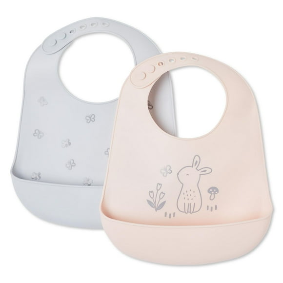 George Infants' Gender Inclusive Silicone Bib 2-Pack, One Size