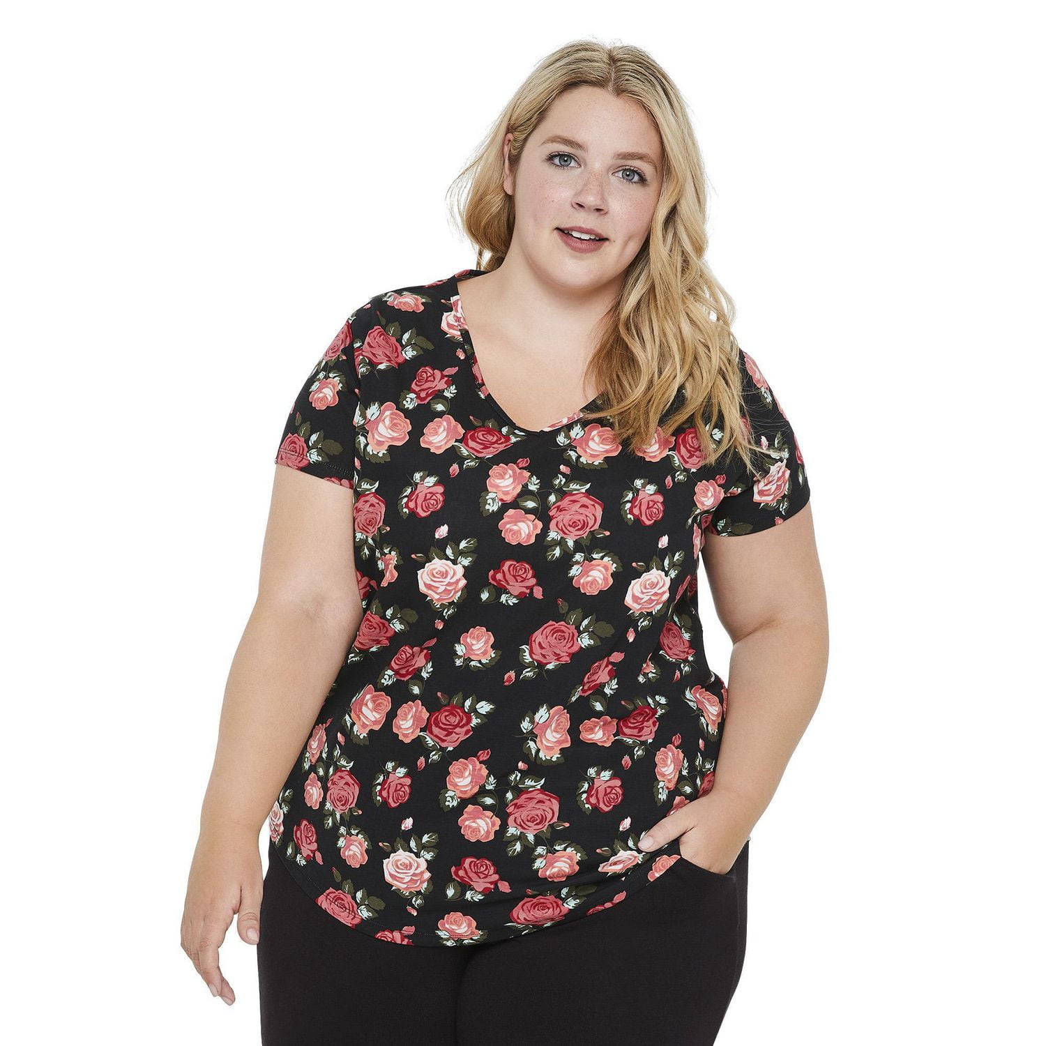 George Plus Women's Short Sleeve V-Neck, Sizes 1X-4X