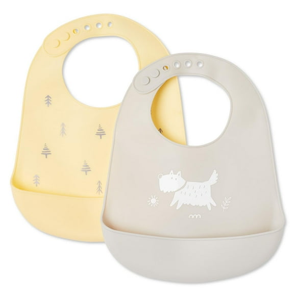 George Infants' Gender Inclusive Silicone Bib 2-Pack