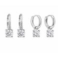 thumbnail image 1 of SPC Silver Plated Duo CZ Drop & Huggie Earring Set, 1 of 2