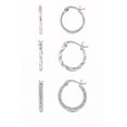 thumbnail image 1 of SPC Ensemble de 3 boucles d'oreilles créoles plaquées argent, 1 of 1