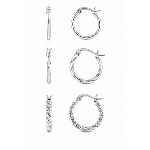 SPC Silver Plated Hoop Earring Set of 3