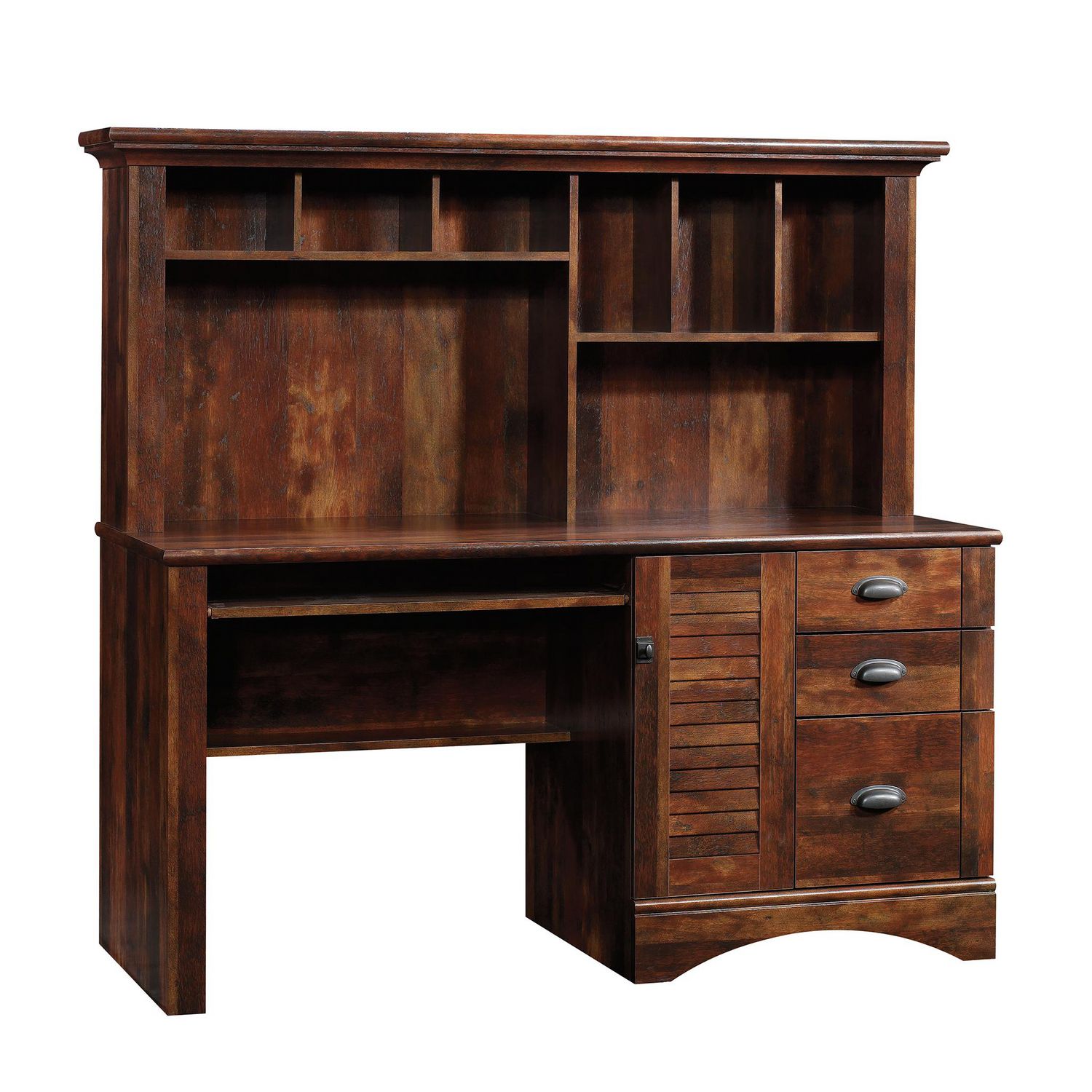 Sauder La Collection Harbor View® Bureau avec surmeuble, Finition Curado Cherry, 420475