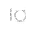 thumbnail image 2 of SPC Two Tone Plated CZ Twisted Duo Hoop Earrings, 2 of 3