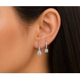 thumbnail image 2 of SPC Silver Plated Duo CZ Drop & Huggie Earring Set, 2 of 2