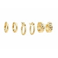 thumbnail image 1 of DMF Ensemble de trois boucles d'oreilles créoles plaquées or, 1 of 2