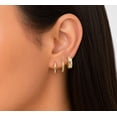 thumbnail image 2 of DMF Ensemble de trois boucles d'oreilles créoles plaquées or, 2 of 2