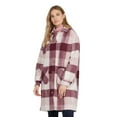 thumbnail image 1 of Mexx Women’s Soft-Brushed Plaid Long Shacket, 1 of 5