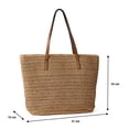 thumbnail image 4 of Time and Tru Women's Straw Tote Bag, 4 of 4