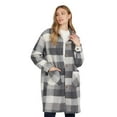 thumbnail image 1 of Mexx Women’s Soft-Brushed Plaid Long Shacket, 1 of 5