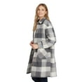 thumbnail image 2 of Mexx Women’s Soft-Brushed Plaid Long Shacket, 2 of 5